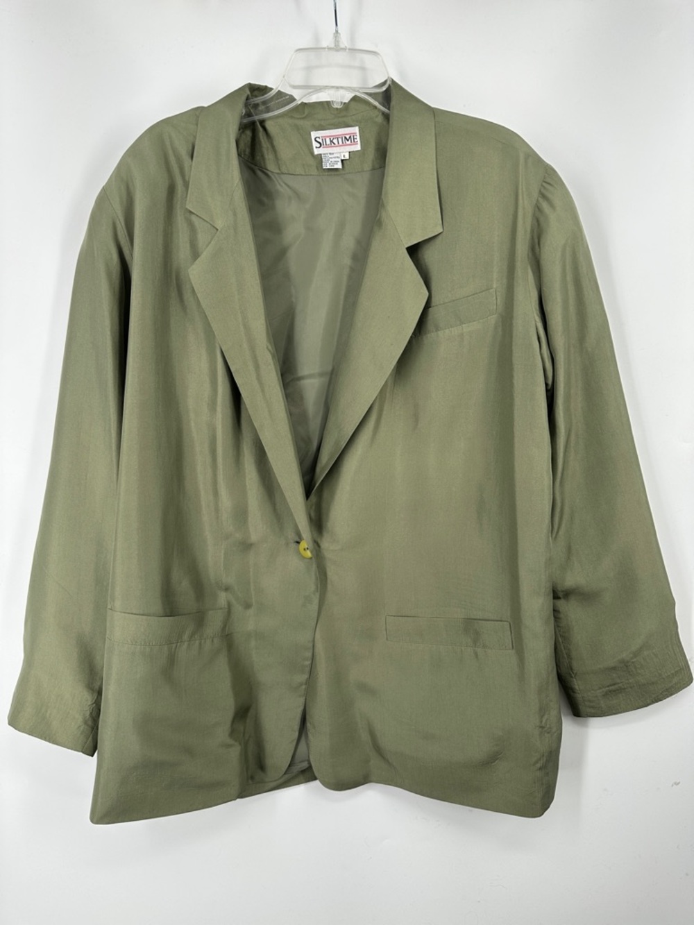 Silk Olive Green Women's Blazer Jacket